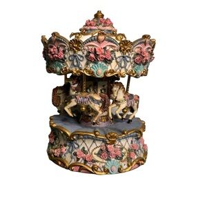 Vintage Carlton Cards Horses Carousel Not Musical Not Working